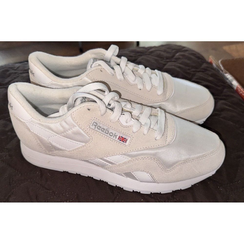 REEBOK ROYAL CLASSIC LEATHER NYLON WHITE STEEL MENS SIZE 6.5‎ NEW WITH Tags